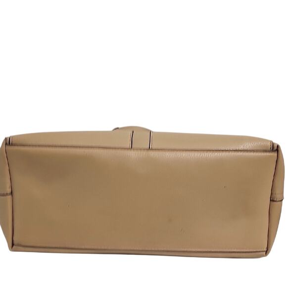 Steve Madden Chic Tan Faux Leather Tote Bag with Dual Handles Travel Bag Shop - Picture 9 of 12